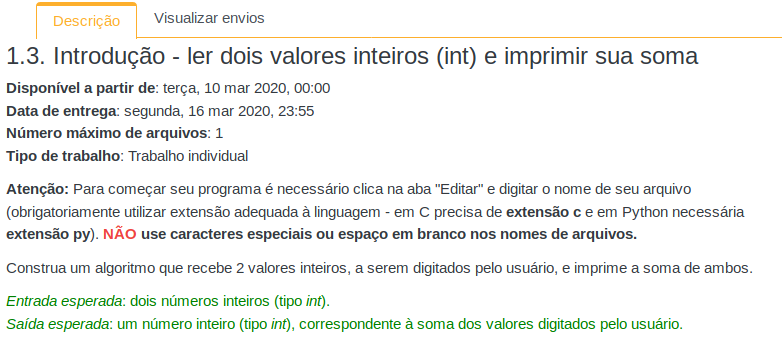 descricao da atividade descricao da atividade